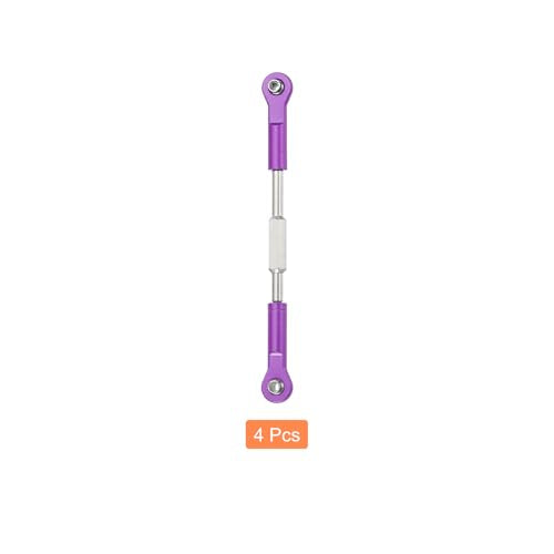 MECCANIXITY 4 Pcs Steering Servo Turnbuckle Rod RC Aluminum Alloy Linkages for HSP 1/10 94123 On-Road RC Car (Purple, 96mm) - color: Purple, size: 96mm