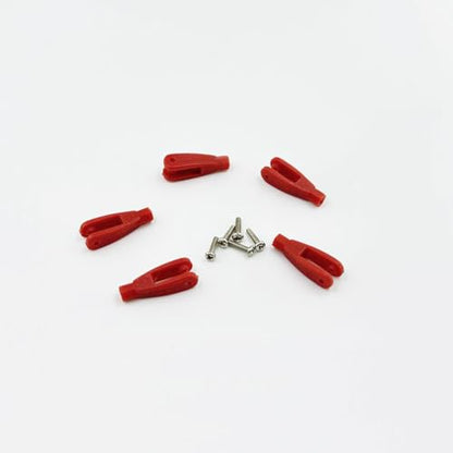 5PCS RC Airplane Servo Linkage Rod Clevis Coupler U-Shaped Nylon Clamp with Screws for RC Plane Helicopter DIY Model Aircraft Pushrod Connecting Part (for 3mm Rod Red) - style: For 3mm Rod Red