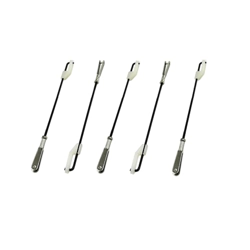 5PCS RC Airplane Metal Clevis with Connecting Rod Pushrod and Swing Keeper for DIY RC Plane Fixed Wing Parts Model Plane Aircraft Connection Accessories (M2x90mm) - size: M2x90mm
