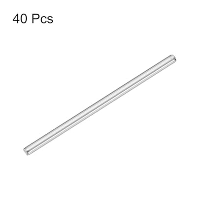 MECCANIXITY 40pcs 2mmx40mm Toys Shaft Round Rod Axles Drive Shaft for DIY RC Car Truck Boat Helicopter Model Part, Silver - size: 2mmx40mm