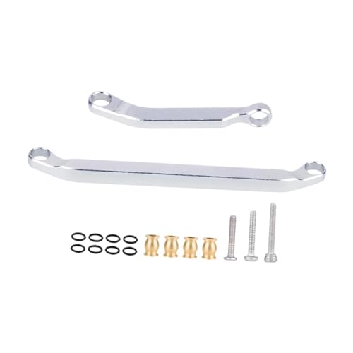 RC Steering Link Aluminum Alloy Steering Rod Linkage Remote Control Truck Replacement CNC Machined Part Suitable for SCX30 Model, Silver - color: Silver