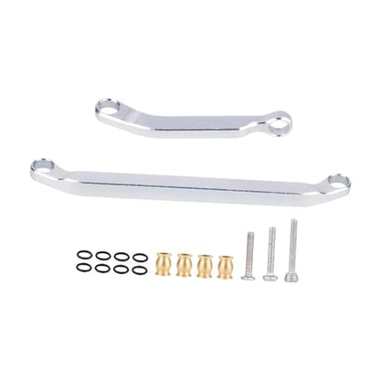 RC Steering Link Aluminum Alloy Steering Rod Linkage Remote Control Truck Replacement CNC Machined Part Suitable for SCX30 Model, Silver - color: Silver