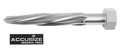 Accusize Industrial Tools H.S.S. Aligning Reamer - 13/16'' Diameter, 5'' Flute Length, 7'' OAL, Hex Shank, Spiral Flute, 0523-6035 | HSS Aligning Reamer, 13/16" Dia, 5" Flute, 7" OAL, Hex Shank, Spiral Flute - size: 13/16 inch