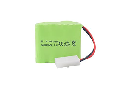 sea jump 2PCS AA 9.6V 2800mah RC Battery Pack with Tamiya Plug and USB Charging Cable Suitable for Toy Tank Engineering, Flat Semi-Trailer Truck, RC Car, Ni-MH High Capacity Battery