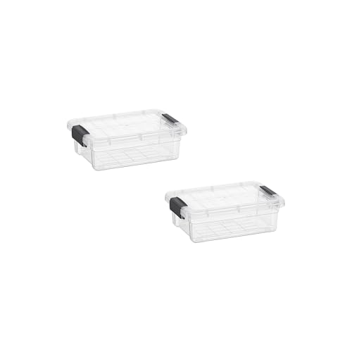 Superio Mini Storage Container Plastic Crayon Box Art Supplies and Sewing Case Stackable Clear Small Organizer for Beads, Stationery, Chalk, and Food, 0.7 Quart, 2 Pack - size: 0.7 Quarts, style: 2 Pack