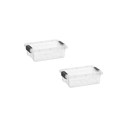 Superio Mini Storage Container Plastic Crayon Box Art Supplies and Sewing Case Stackable Clear Small Organizer for Beads, Stationery, Chalk, and Food, 0.7 Quart, 2 Pack - size: 0.7 Quarts, style: 2 Pack