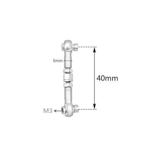 Compatible with Traxxas for Slash 4X4 2WD 1/10 RC Car Upgrade Parts 1 Set MetalTurnbuckle Camber Link End Adjustable Kit Linkage - color: Yellow