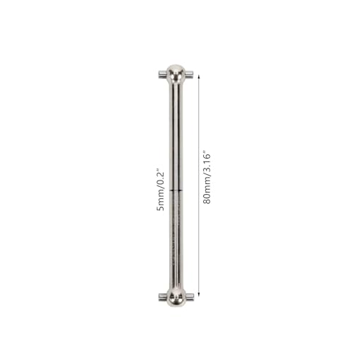 RC car Components Compatible with Losi for LMT LOS242049 LOS04027 LOS04021 LOS04024 1/8 RC Car Parts Steel Rear Dogbones Drive Shaft 5x87mm(Silver) - color: Silver