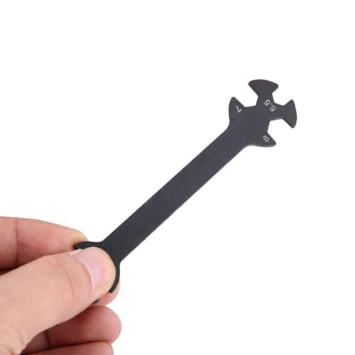 RC Car Multi Function Tool,10.2cm/4.02in Length Remote Control Model Toy Tool Metal Turnbuckle Nut Wrench for M3 M4 M5 M5.5 M7 M8 Nuts