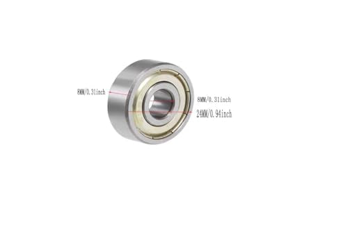 8-Pack 628-ZZ Double Rubber Sealed deep Groove Ball Bearings, 8MMx24MMx8MM, pre-Lubricated, Stable Performance, and Cost-Effective Ball Bearings - size: 628ZZ