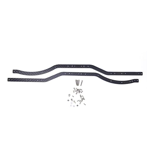 Universal Carbon Fiber Chassis Frame Rails High Precision for Axial SCX10 RC Crawler Car Model Black 16.3 Inch 2 Sheets Screws, Lightweight Durable Easy Installation for RC Hobbyists