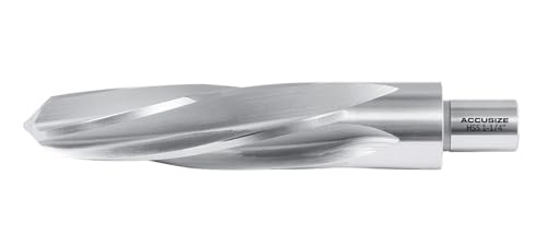 Accusize Industrial Tools Chucking Reamer, 1-1/4 in, 0521-0114 | 1-1/4" HSS Aligning Reamer with 3/4" Weldon Shank - size: 1-1/4 in.