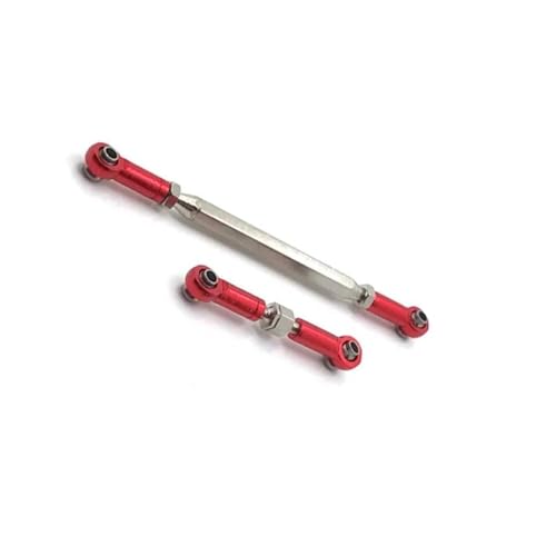 RC Car Rod Linkage Compatible with MN D90 D99 for MN-90 FJ-45 1/12 RC Car Crawler Metal Adjustable Steering Linkage Servo Link Pull Rod Turnbuckle(Red) - color: Red