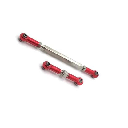 RC Car Rod Linkage Compatible with MN D90 D99 for MN-90 FJ-45 1/12 RC Car Crawler Metal Adjustable Steering Linkage Servo Link Pull Rod Turnbuckle(Red) - color: Red