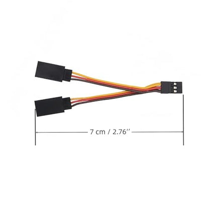 6 Pcs 7cm JR/Futaba Style Servo Extension Cable 1 to 2 Y Harness Leads Splitter Cable Male to Female Extension Lead Wire for RC Models Drone Car