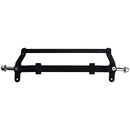 Metal Front Axle Steering Link Rod Pole Wheel Axle Compatible with Tamiya 1/14 RC Tractor Truck (Black) - color: Black