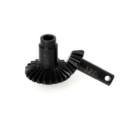 RC Car Models Parts for Traxxas for TRX4M 1/18 RC Crawler Car Hard Steel Front Rear Axle Bevel Gear Set 24T-12T Upgrades Parts Accessories