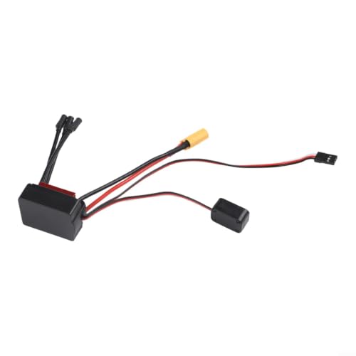 HG35A-V2 Sensorless Brushless ESC 35A Continuous Waterproof Dustproof 1/18 RC Car Controller 2-3S for lipo NiMH for multi Safety Protections External Program Port Adjustable Brake Punch Built-In 5.38V - size: D