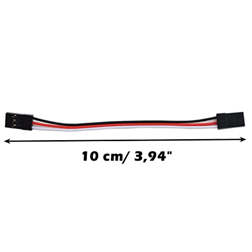 10pcs 10cm Male to Male JR Plug Servo Extension Lead Wire Cable 100mm AWG22 for RC Plane