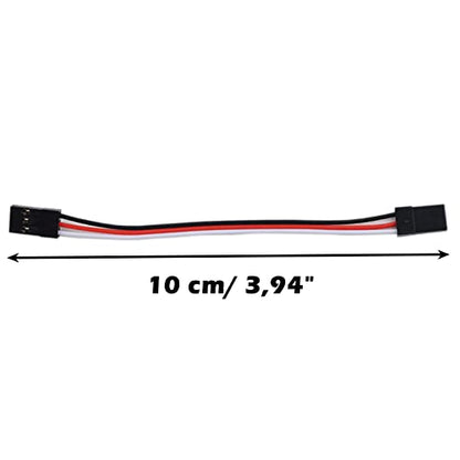 10pcs 10cm Male to Male JR Plug Servo Extension Lead Wire Cable 100mm AWG22 for RC Plane