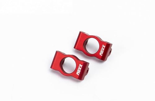 Nexx Racing Aluminum Caster Blocks - Remote Control Car, RC Car Upgrade Parts for Losi RC Car Micro-B 2WD Brushed Mini RC Buggy 1/24 Scale (RED | NX-462-R) - color: Red | Nx-462-r