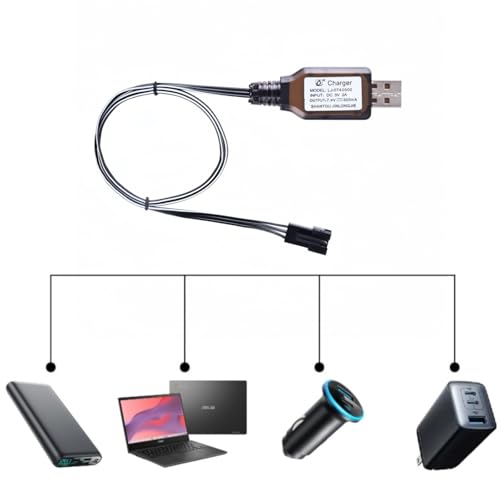 7.4V SM-3P Charger 3-Pin 2S li-on li-po USB Battery Charger with Protection Board for RC Car Boat Drone Shark Vacuum 2 Pcs