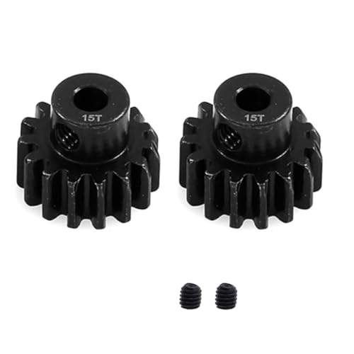 2pcs 3945X Hardened Steel 15-Tooth Pinion Gear (32 Pitch) for Traxxas Slash Rrustler Stampede Raptor 4x4 VXL TRX-4 TRX-6 Mini Maxx XRT 15T Upgrade Parts
