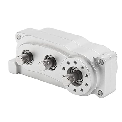 Luqeeg 2 Speed Gearbox Transfer, CNC Machined Aluminum Alloy Transmission for 1/10 RC Crawler Climber, Anodized Look Gearbox with Fine Workmanship for SCX10 313mm Wheelbase Frame (Silver) - color: Silver