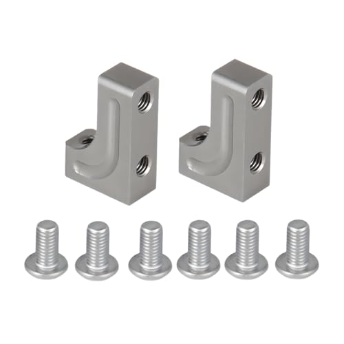 4PCS RC Aluminum Alloy Servo Mounts 1/10th RC Crawler Car CNC Machined Aluminum Servo Mount for SCX10 90047 Wrangler 1/10 RC Crawler Car Upgrades (Titanium) - color: Titanium