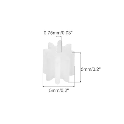 MECCANIXITY 20 Pcs Plastic Gears 8 Teeth Plastic Motor Gear Model 81A Reduction Gear for RC Car Model DIY Robot (White, Module 0.5) - style: 8 Teeth