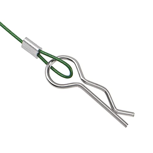 8Pack ShareGoo Metal Clip R Pin Rod with Steel Anti-Lost Rope RC Body Shell Clip Wire Compatible with 1/8 1/10 Traxxas HSP Arrma Axial Redcat RC Car Truck Crawler (Green) - color: Green