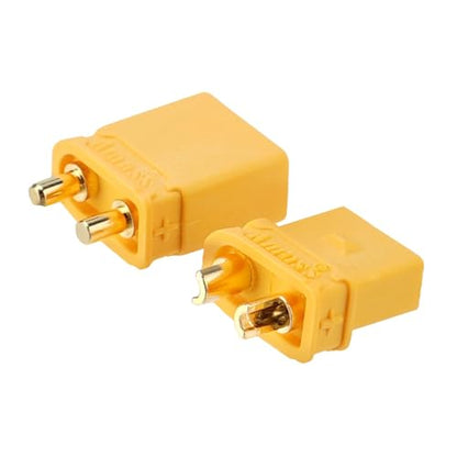 ELFCULB 10 Pairs Amass XT30UW Female & XT30AW Male Connector Plugs, Gold Plated Power Connectors for RC Drones, FPV, UAV and Robotics (Yellow) - color: 10 Pairs XT30UW