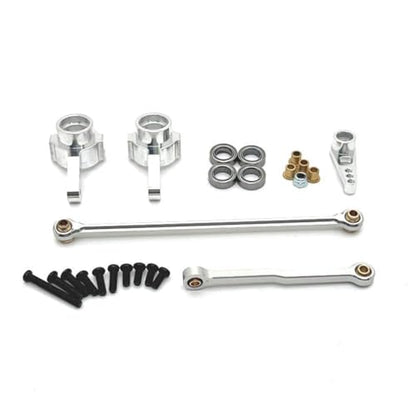 COMODO RC Crawler Steering Link Rod Set 1/12 Scale Metal Servo Arm Steering Cup Compatible with MN D90 MN99S MN78 MN82(Silver) - color: Silver