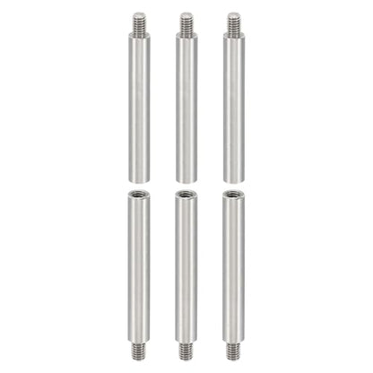 PATIKIL 6pcs M4 Standoffs, M4 45+6mm Spacer Standoffs Steel Threaded Standoffs Screws Kit 4mm ID 6mm OD Metric Male Female Thread Adapters for Circuit Board PCB RC Drones Motherboard - size: 45+6mm L