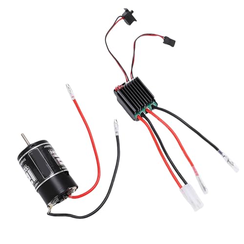 RC 550 Brushed Motor, 550 12T Brushed Motor with 320A ESC, Copper Windings Iron Casing BEC 5V 2A High for RC Cars Boats Crawlers Trucks 6 to 12V