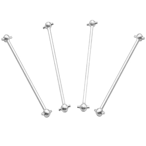 4Pack Front Rear Center Drive Dogbone Shaft 100mm 538104 Transmission Shaft Compatible with Redcat Racing HSP HPI FS-Racing 1/10 RC Car Monster Truck (Silver) - color: Silver