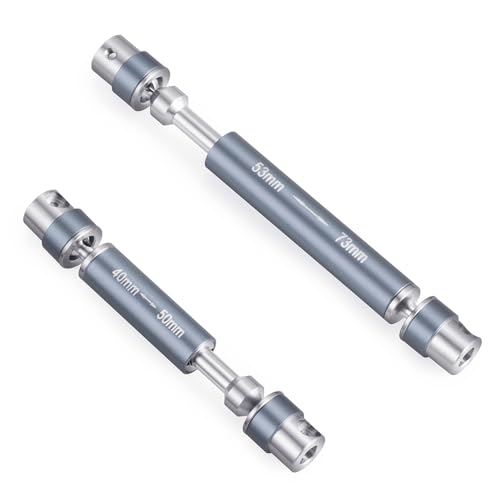Steel RC Center Drive Shaft 40+53mm Driveshaft for 1/24th AXIAL SCX24 AXI00001 C10 AXI00002 JLU AXI00006 Bronco RC Crawler Car Upgrade Parts - color: Silver