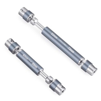 Steel RC Center Drive Shaft 40+53mm Driveshaft for 1/24th AXIAL SCX24 AXI00001 C10 AXI00002 JLU AXI00006 Bronco RC Crawler Car Upgrade Parts - color: Silver