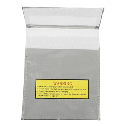 Sewroro Lipo Battery Fireproof Bag Rc Battery Safety Charge Pouch Fire-Resistant Storage Sack for Charging and Storing Lipo Packs Protects Workshop Home and Family 9.05X7.08In