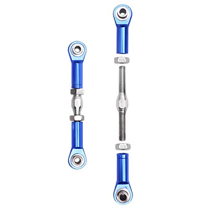 Hobbypark Aluminum Adjustable Tie Rods Toe Links Set Linkage Steel Turnbuckles for Arrma 1/10 Granite 4X4 Replacement (6-Pack) (Navy Blue)