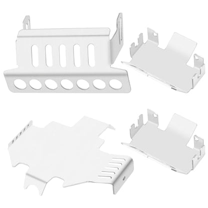 4Pack Vgoohobby Stainless Steel RC Skid Plate RC Chassis Armor Protector Front Guard Compatible with Traxxas TRX-4 1/10 RC Crawler Car Upgrade Parts
