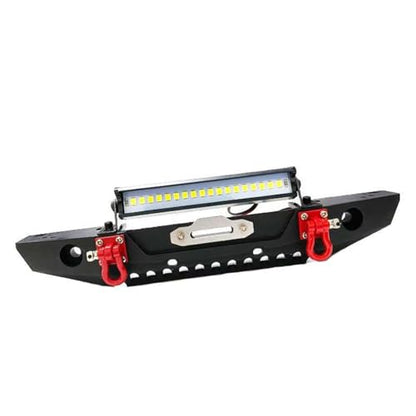 for Axial for Traxxas for Defender for Bronco for Trx4 for SCX10 90046 90047 1/10 Metal Front Bumper with Light RC Crawler Car Upgrade Parts RC Parts