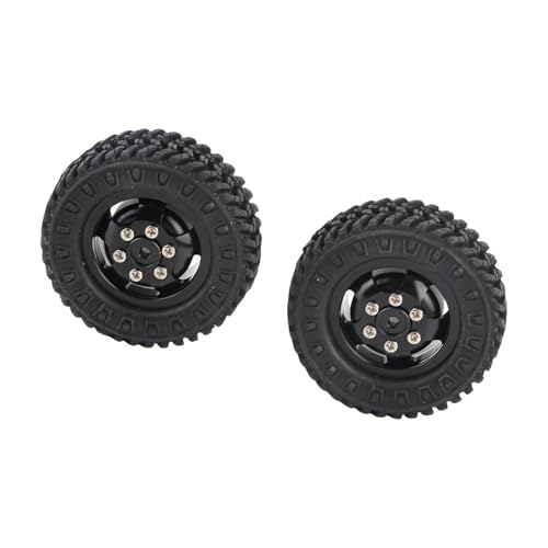 RC Wheels, Durable Rubber Tires with Aluminium Alloy RC Truck Wheels 55mm Diameter for D12 1/10 Scale RC Cars Off-Road Enthusiasts and Hobbyists