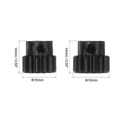 HARFINGTON Mod 1 M1 Pinion Motor Gear Set 2pcs 13T 14T Fit 5mm RC Motor Shaft M1 Pitch Gears for RC Car, with Hex Key - style: 13T 14T
