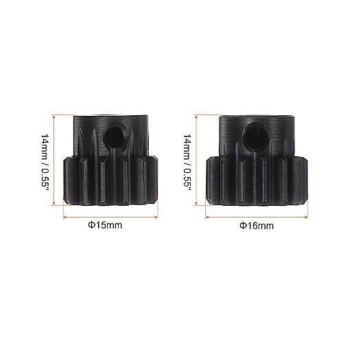 HARFINGTON Mod 1 M1 Pinion Motor Gear Set 2pcs 13T 14T Fit 5mm RC Motor Shaft M1 Pitch Gears for RC Car, with Hex Key - style: 13T 14T