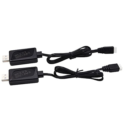 Blomiky 2 Pack 7.4V 1.6A Fast 2S Li-Po Li-ion Battery Charger Cable with XH-3P Connector for RC Boat Truck Drone Cars Vehicle / 7.4V 1.6A USB 2