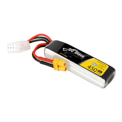 TATTU 450mAh 2S1P 95C 7.6V High Voltage Lipo Battery Pack with XT30 Plug - Long Pack(1Pcs)