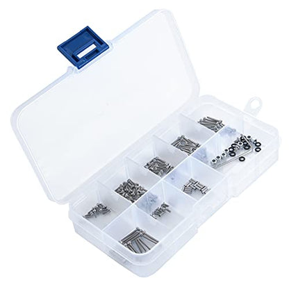 RC-Hub 186pcs M1.4 Metal Screws Nut Box Set for 1/24 Axial SCX24 90081 RC Crawler Truck Car