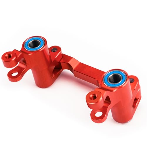 Red Front Steering Assembly for Tra-xxas 1/16 Mini Maxx Slash XRT | 4WD RTR Brushless Monster Truck RC Car Upgrades Parts Aluminum Bellcrank - color: Red