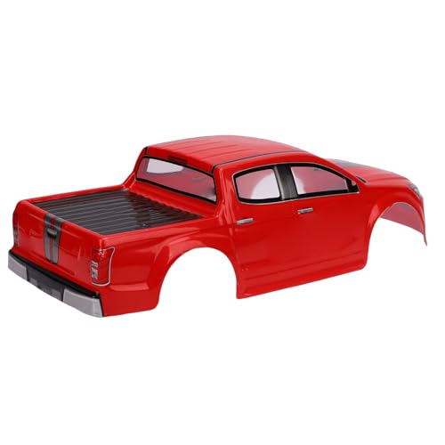 Bewinner 1/10 RC Truck Body Shell Universal PVC Clear Shell for 26cm Wheelbase RC Car, Lightweight Durable Protection for Remote Control Truck, Green (Red) - color: Red